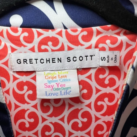 Gretchen Scott Womens Heavens Gates Dress Blue White Swirl Old Money No Belt Med - Picture 4 of 16